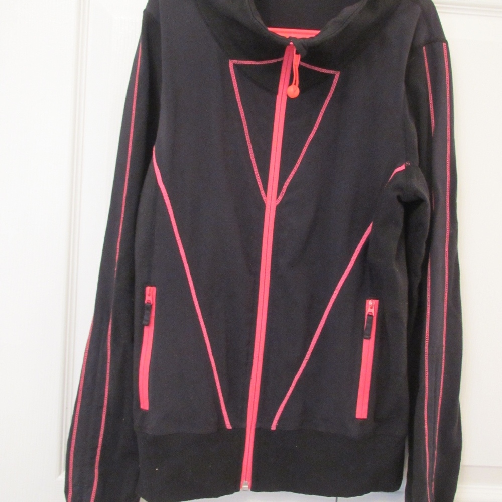 Ivivva Black & Hot Pink Warm-Up Jacket Sz 12 HTF!